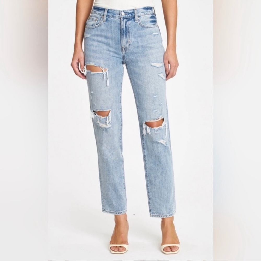 Pistola Presley High Rise Relaxed Roller Medium Blue Ripped Jeans